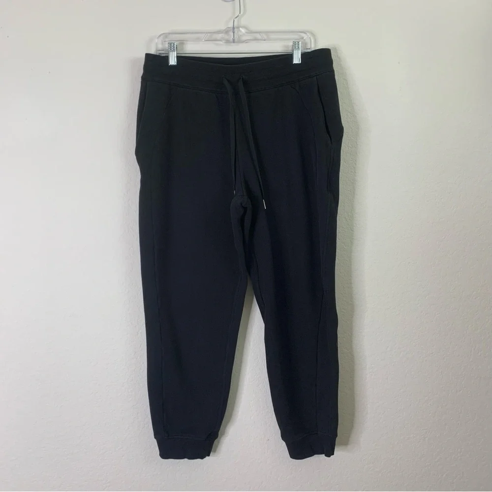 Lululemon womens black scuba high rise joggers fleece lined 12